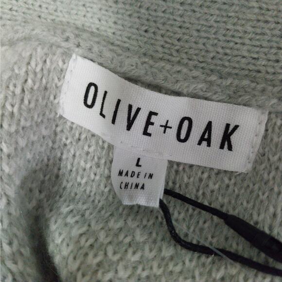 NWT! OLIVE & OAK! ASH GRAY & CREAM PLAID BUTTON FRONT BELTED SWEATER DRESS! SZ L - Picture 11 of 13